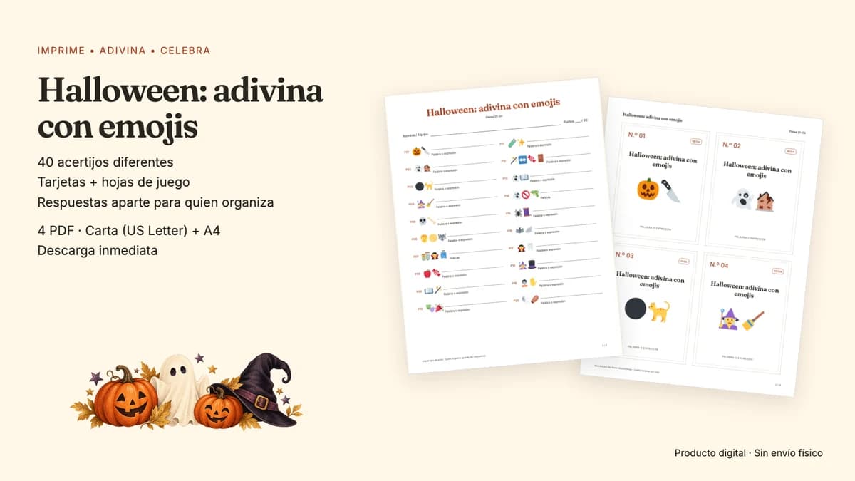 Vista previa de Halloween: adivina con emojis